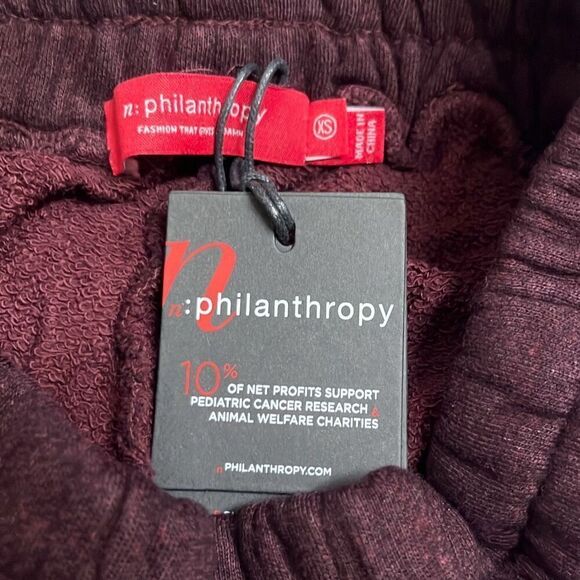Revolve n:philanthropy Quattro Jogger Sweatpants Dark Red Pockets XS NWT Casual - Picture 6 of 10